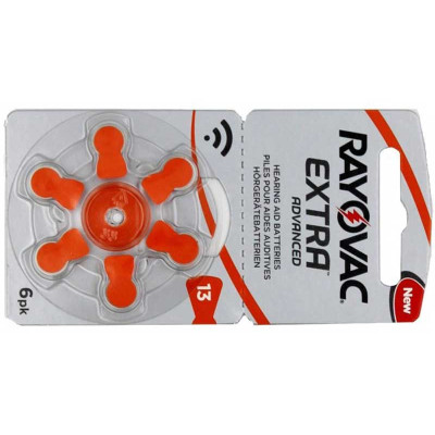 Set of 6 hearing batteries Extra Advanced Rayovac 13